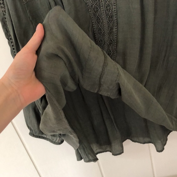 Style & Co Green Lace Detail Blouse - Picture 5 of 10